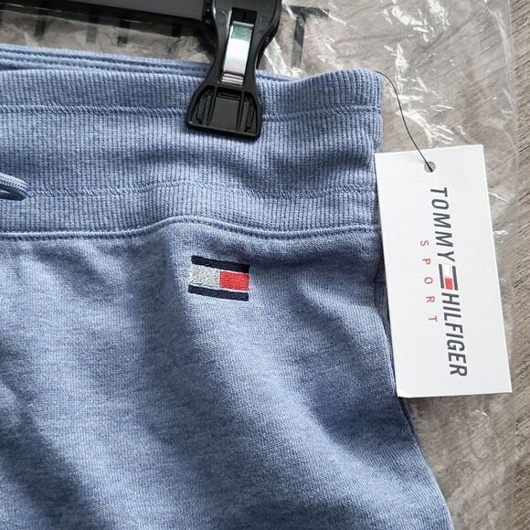 Tommy Hilfiger Sport Embroidered Logo Terry Cuff Shorts Blue - Picture 3 of 7